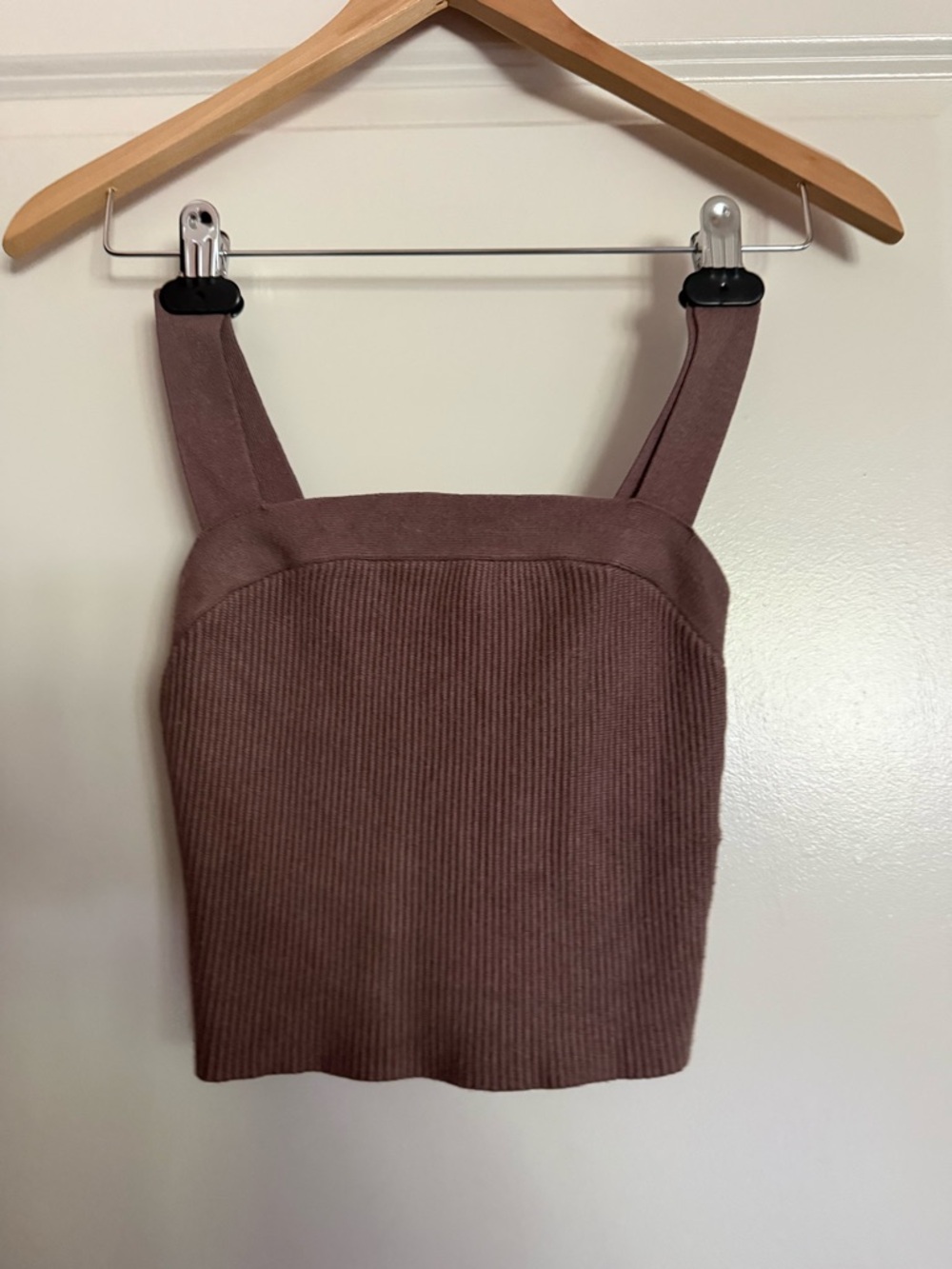 Abercrombie & Fitch Mauve Ribbed Square-Neck Tank